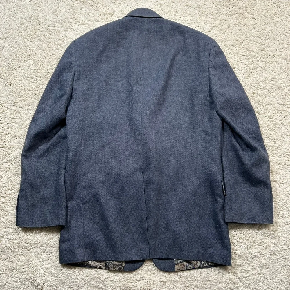 Lauren Ralph Lauren Sport Coat 40R Blue Paisley Two Button Blazer Polyester